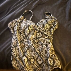 Catalina Black and Gold floral swim suit looks GREAT